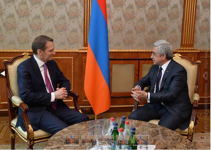 ՀՀ նախագահն ընդունել է  ՌԴ Արտաքին հետախուզության ծառայության տնօրենին