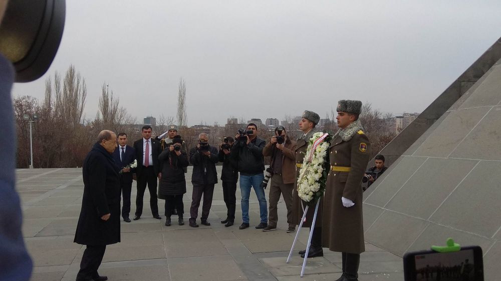 Լիբանանի նախագահը ծաղիկ է դրել Հայոց ցեղասպանության զոհերի հուշարձանին