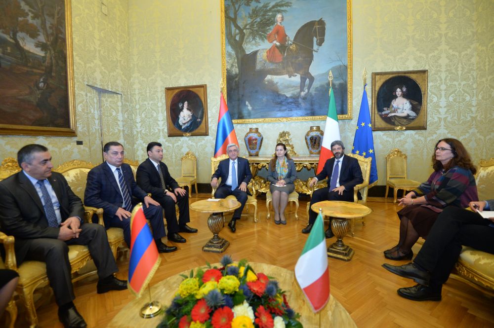 Իտալիայի Պատգամավորների պալատի նախագահը հյուրընկալել է Սերժ Սարգսյանին
