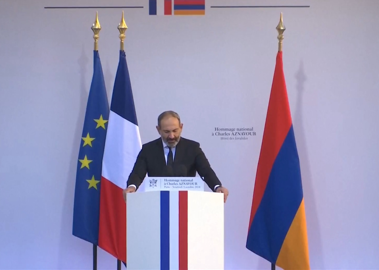 Ազնավուրն այն մարդն է, ով ապրել է պատմական հայրենիքի և իր ժողովրդի հոգսերով ու երազանքներով. Փաշինյանի հրաժեշտի խոսքը Ֆրանսիայում