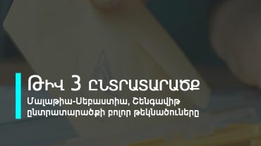 3-րդ ընտրատարածքի (Մալաթիա-Սեբաստիա, Շենգավիթ) բոլոր թեկնածուները մեկ աղյուսակում