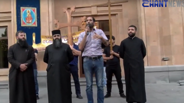«Նոր Հայաստան, Նոր հայրապետ» նախաձեռնության անդամները բողոքի հերթական ակցիան են իրականացնում