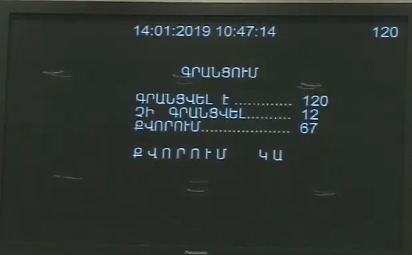 ԱԺ առաջին նիստին երկրորդ փորձից հետո գրանցվեց 120 պատգամավոր
