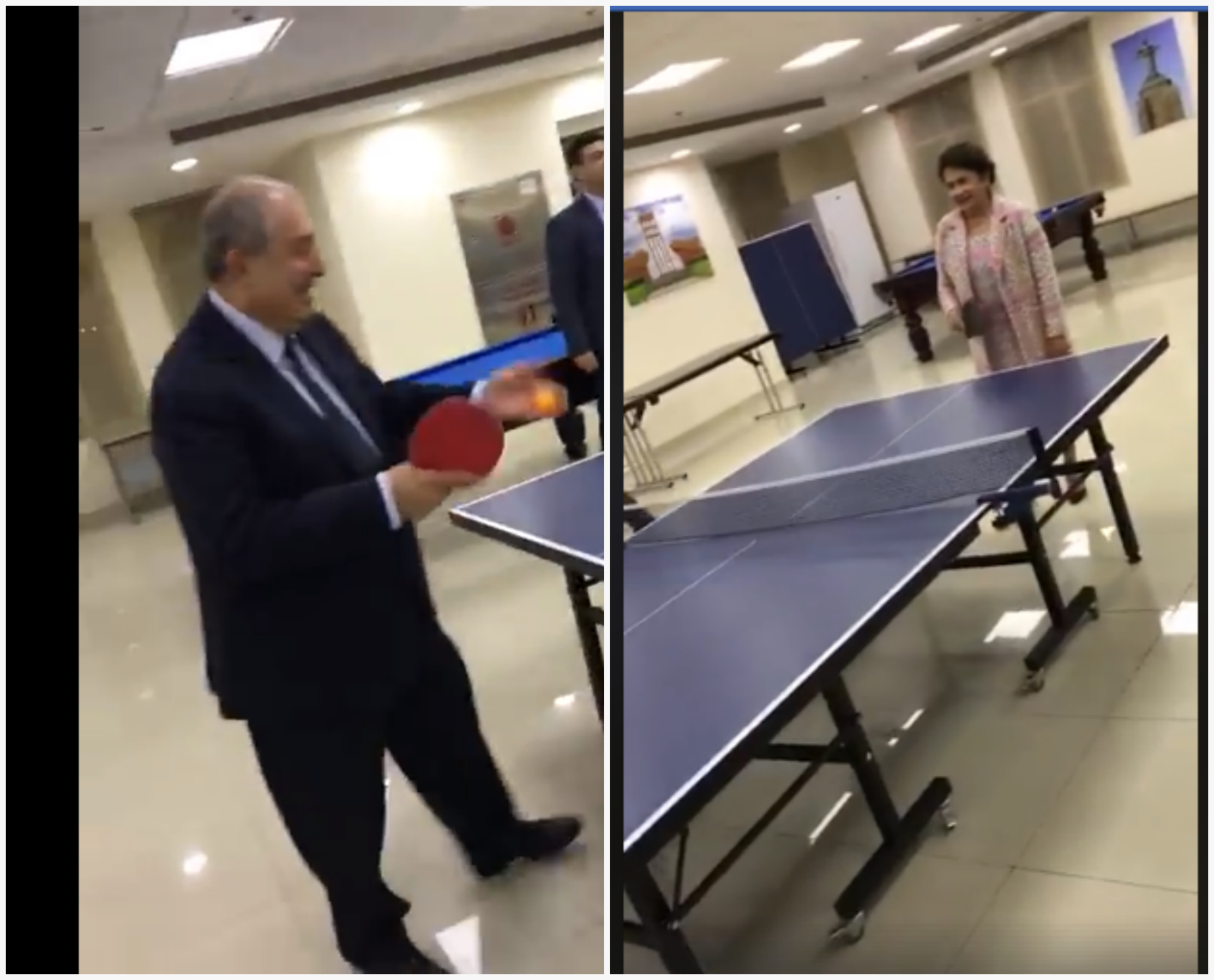 Արմեն Սարգսյանը կնոջ հետ պինգ պոնգ է խաղում