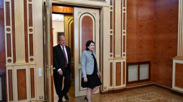 ՀՀ նախագահի նստավայրում տեղի է ունեցել Սալոմե Զուրաբիշվիլիի հրաժեշտի արարողությունը