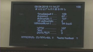 Խորհրդարանն ընդունեց Կառավարության ներկայացրած նախագծերը