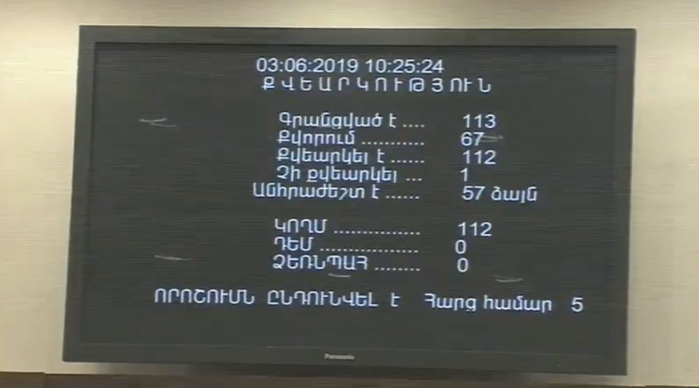 ԱԺ-ն ընդունեց մեկ տասնյակ ավելի նախագծեր