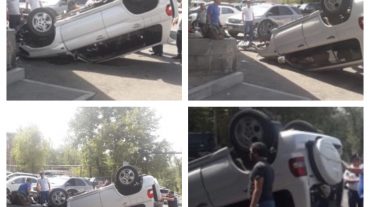 ՃՏՊ Երևանում. «Միցուբիշի պաջերո» մակնիշի մեքենան գլխիվայր շրջվել է