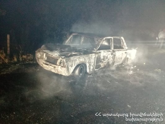 Կոշ գյուղի խաչմերուկում մեքենա է այրվել