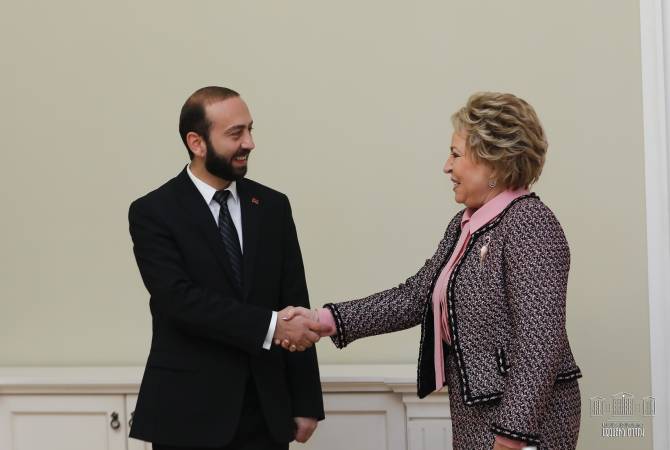 Արարատ Միրզոյանն ու Վալենտինա Մատվիենկոն քննարկել են երկկողմ հարաբերություններին առնչվող հարցեր