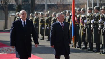 Հանրապետության նախագահի նստավայրում տեղի է ունեցել Հորդանանի Հաշիմյան Թագավորության թագավորի դիմավորման պաշտոնական արարողությունը