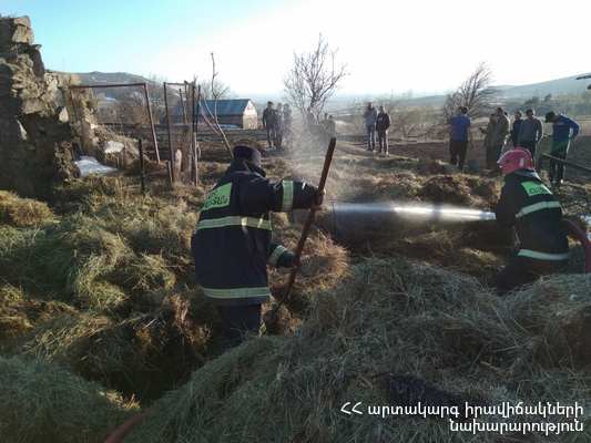Կրաշեն գյուղում հրդեհ է բռնկվել