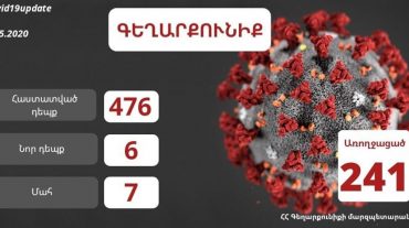 Մայիսի 29-ի դրությամբ Գեղարքունիքի մարզում հաստատվել է կորոնավիրուսային հիվանդության 6 նոր դեպք