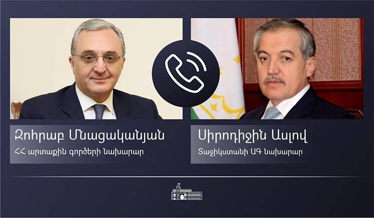 Զոհրաբ Մնացականյանը Տաջիկստանի ԱԳ նախարարի հետ քննարկել է կորոնավիրուսով պայմանավորված մարտահրավերները