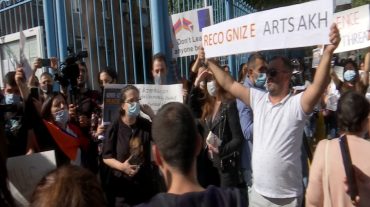 «Ձեր լռությունը նոր ցեղասպանություն է»․ բողոքի ակցիա ՄԱԿ-ի երևանյան գրասենյակի դիմաց