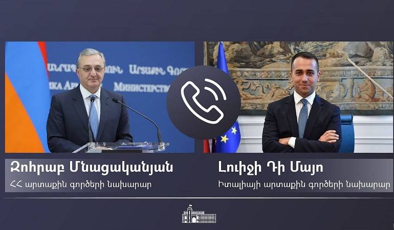 Հայաստանի և Իտալիայի ԱԳ նախարարները երկուստեք ընդգծել են մարտական գործողությունների անհապաղ դադարեցմանն ուղղված քայլերի ձեռնարկումը