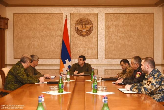 Արայիկ Հարությունյանն ընդունել է Արցախի ուժային կառույցների ղեկավարներին