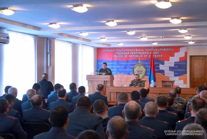 Արայիկ Հարությունյանն Արցախի ՆԳՆ անձնակազմին է ներկայացրել նախարար Կարեն Սարգսյանին