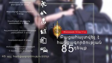 Փետրվարի 10-11-ը բացահայտվել է հանցագործության 85 դեպք