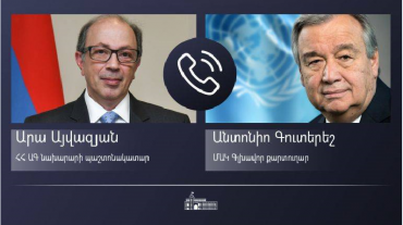 Արա Այվազյանը ՄԱԿ-ի Գլխավոր քարտուղար Անտոնիո Գուտերեշի հետ հեռախոսազրույցում անդրադարձել է հայ ռազմագերիների և քաղաքացիական անձանց հայրենադարձման հրատապությանը