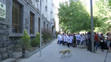Բժիշկները ՀՀ գլխավոր դատախազության մոտ բողոքի ակցիա են անցկացրել՝ Արմեն Չարչյանի կալանքը վերացնելու պահանջով