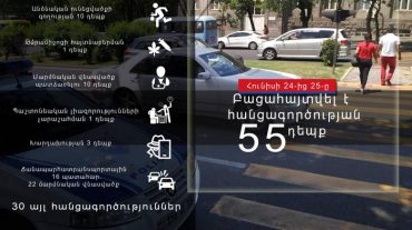 Հունիսի 24-25-ը բացահայտվել է հանցագործության 55 դեպք