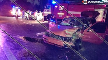 Խոշոր ավտովթար Կոտայքի մարզում․ բախվել են Volkswagen Golf-ն ու ВАЗ 2107-ը․ կան վիրավորներ