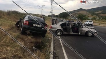 Խոշոր ավտովթար Կոտայքի մարզում․ բախվել են Mercedes-ն ու Opel-ը. կա 5 վիրավոր