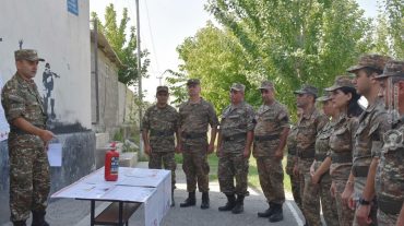 Զորամասերից մեկում անցկացվել են անվտանգության կանոնների պահպանման պարապմունքներ