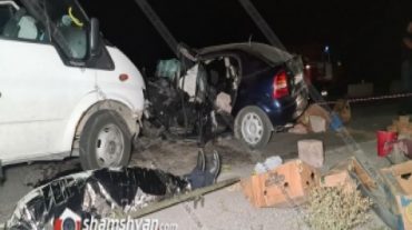 Թալինի տարածքում բախվել են Opel-ն ու Ford Transit-ը. կա 1 զոհ, 2 վիրավոր