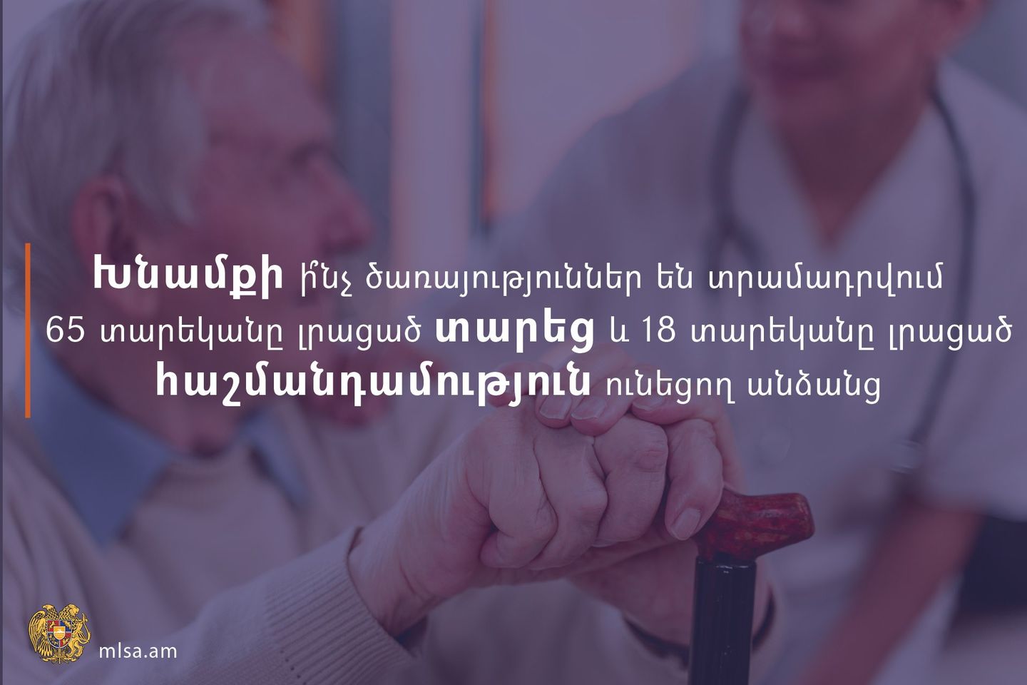 Խնամքի ի՞նչ ծառայություններ են տրամադրվում 65 տարեկանը լրացած տարեց և 18 տարեկանը լրացած հաշմանդամություն ունեցող անձանց