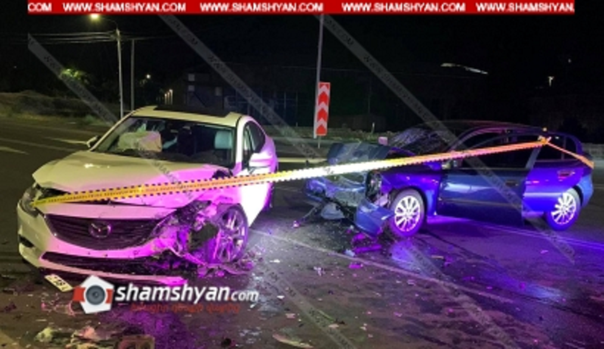 Երևանում բախվել են Mazda-ն ու Opel-ը. վարորդները տեղափոխվել են հիվանդանոց
