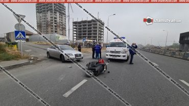 Երևանում բախվել են Audi-ն և անչափահասի մոպեդը. վերջինս կողաշրջվել է, երեխային տեղափոխել են հիվանդանոց