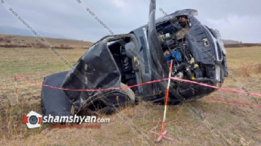 Ավտովթար Շիրակի մարզում․ ГАЗ 3110 մակնիշի մեքենան կողաշրջվել է․ կա վիրավոր