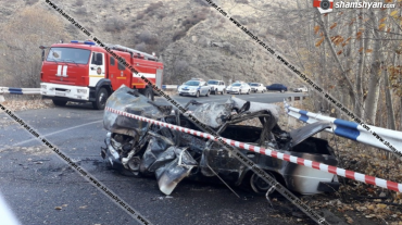 Խոշոր ավտովթար՝ հրդեհի բռնկումով Վայոց Ձորում. բախվել են Howo բեռնատարն ու 06-ը․տուժածների թվում կան երեխաներ