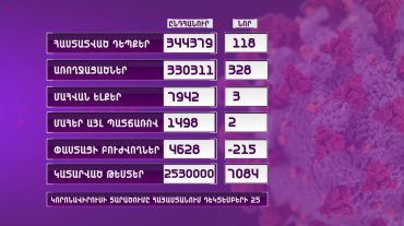 Ունենք կորոնավիրուսի 118 նոր դեպք, 3 մահ