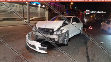 Երևանում բախվել են Mercedes-ն ու մարդատար Газель-ը. կա վիրավոր