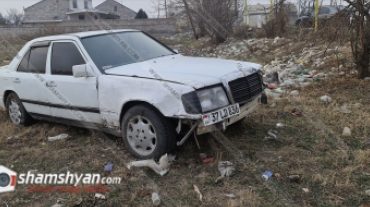 Արարատի մարզում 27-ամյա վարորդը Mercedes-ով տապալել է գազախողովակի երկաթյա սյունը և հայտնվել բնակչի տան հողամասում