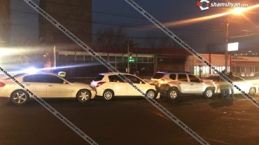 Երևանում շղթայական վթար է տեղի ունեցել․բախվել են Toyota Camry-ն, Nissan Tiida-ն, Renault-ն, Nissan Skyline-ը