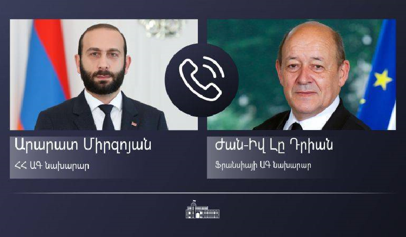 Հայաստանի և Ֆրանսիայի ԱԳ նախարարները քննարկել են Հայաստանի հետ սահմանագոտում և Լեռնային Ղարաբաղում հրադադարի ռեժիմի շարունակական խախտումների հետևանքով ստեղծված իրավիճակը