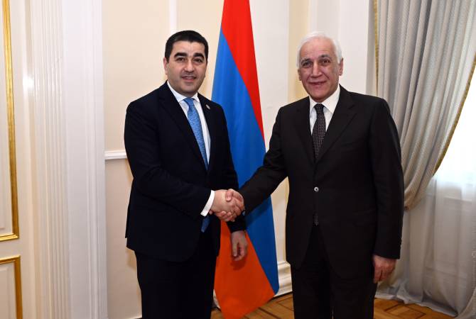 Նախագահ Վահագն Խաչատուրյանն ընդունել է Վրաստանի խորհրդարանի նախագահի գլխավորած պատվիրակությանը
