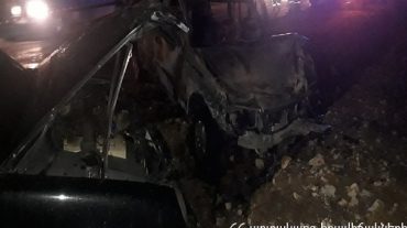Հրդեհի բռնկմամբ ՃՏՊ Եղեգնաձորում