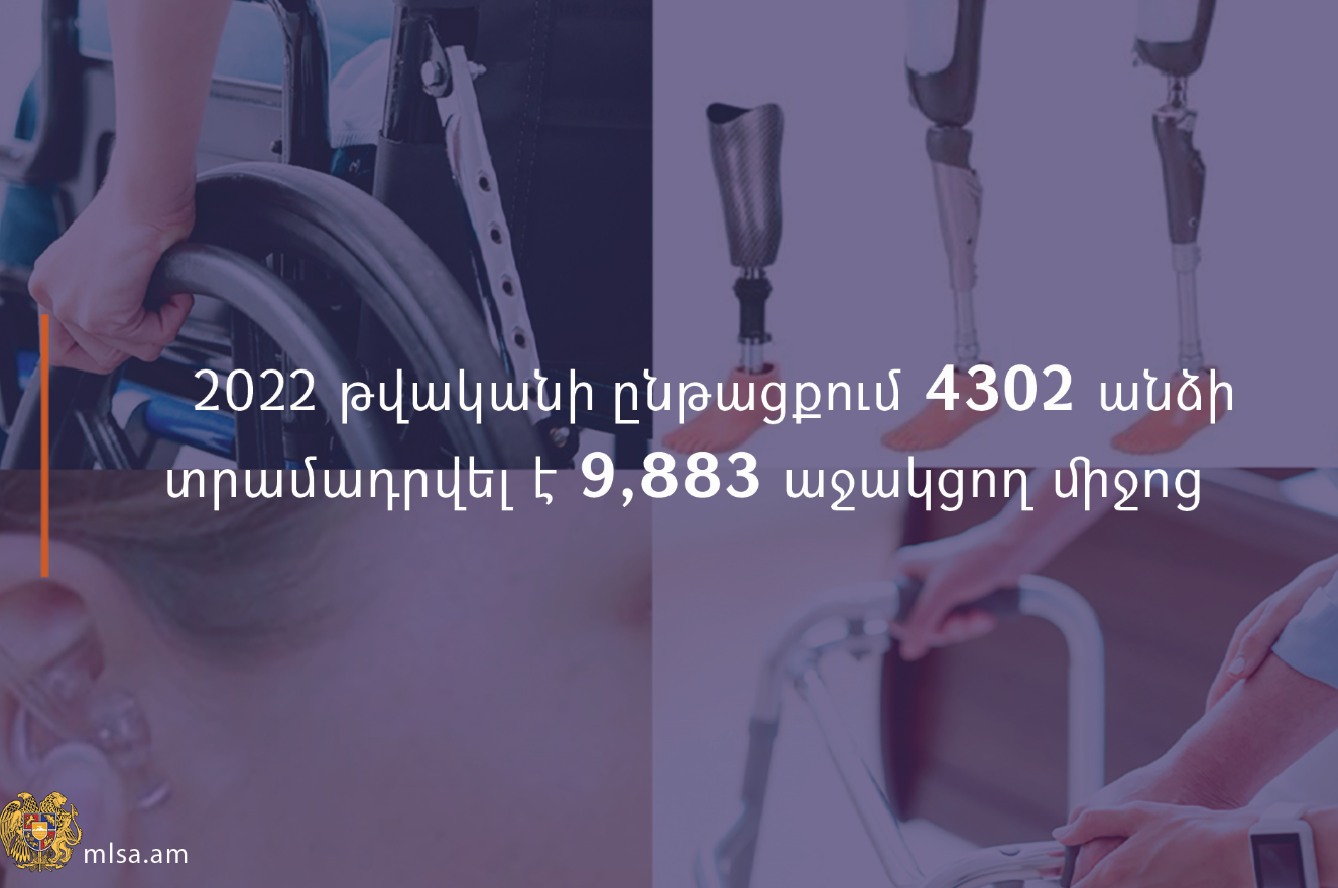 2022 թ․ հինգ ամսվա ընթացքում 4302 անձի տրամադրվել է 9,883 աջակցող միջոց