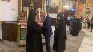 Ջո Բայդենն այցելել է Բեթղեհեմի Ծննդյան տաճարի հայկական եկեղեցի