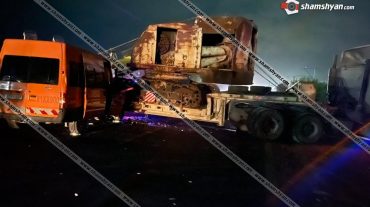 Արմավիրի մարզում Ford Transit-ը մխրճվել է բեռնատարի ավտոքարշակի մեջ. կան վիրավորներ