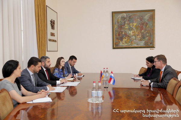ԱԻ նախարարն ընդունել է Հայաստանում Նիդերլանդների դեսպան Նիկոլաս Սխերմերսին