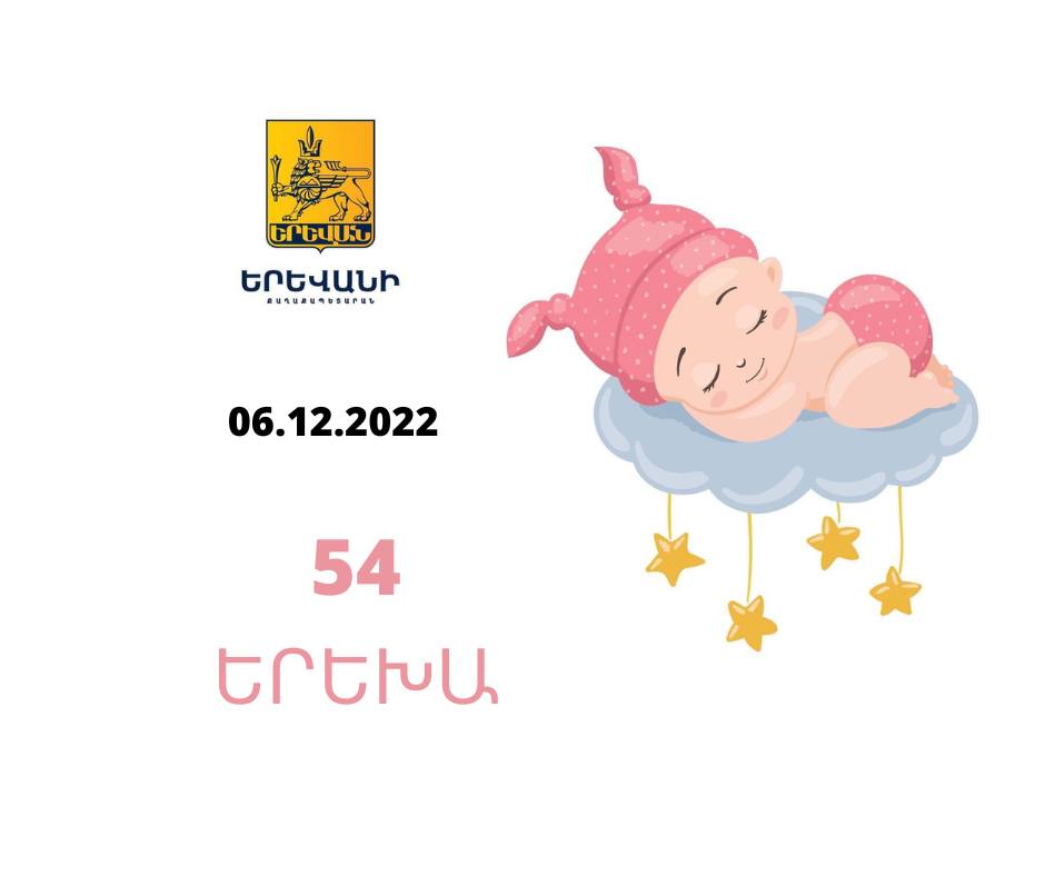 Երեկ Երևանում ծնվել է 54 երեխա
