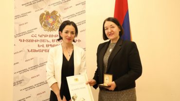 Մշակույթի ոլորտում ունեցած նշանակալի ավանդի համար Ռուզան Սարյանը պարգևատրվել է ՀՀ ԿԳՄՍՆ մեդալով