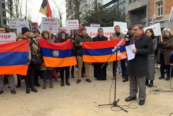 Բելգիայի հայերը ակցիայով պահանջել են ԵՄ-ից և միջազգային հանրությունից ճնշում գործադրել Ադրբեջանի վրա