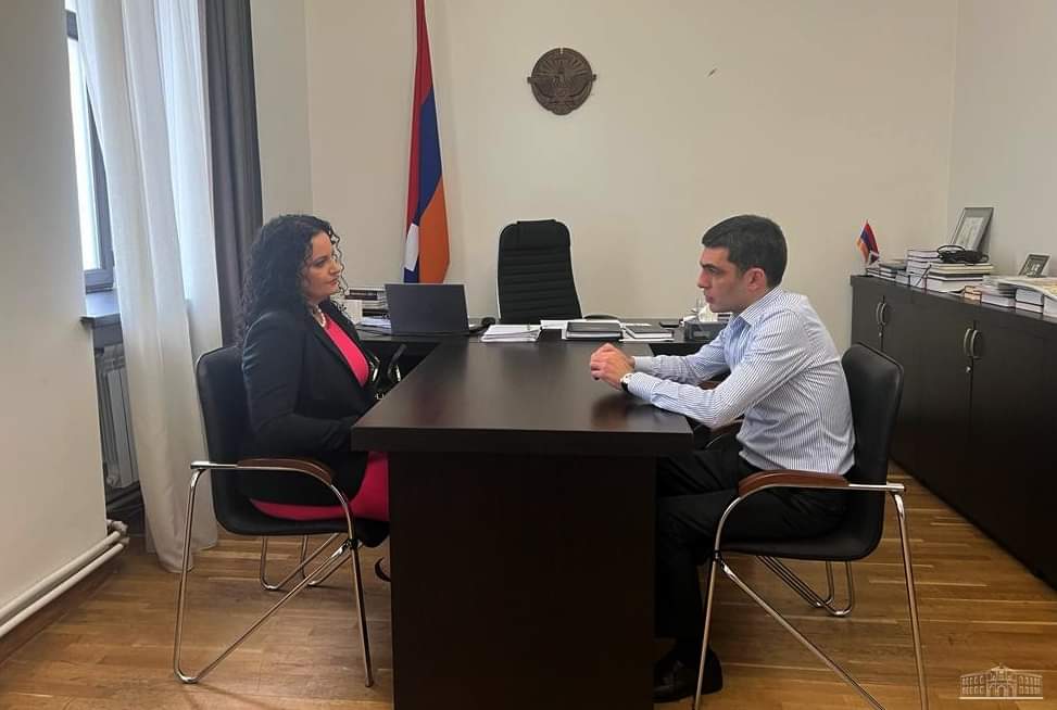 Արցախի ԱԳ նախարարն ընդունել է բարերար Աննա Աստվածատուրյան-Թերքոթին